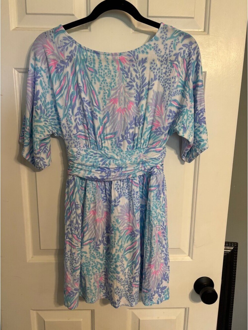 Lilly Pulitzer Tropical Floral Romper Dress Skort Dolman Sleeve Size XS